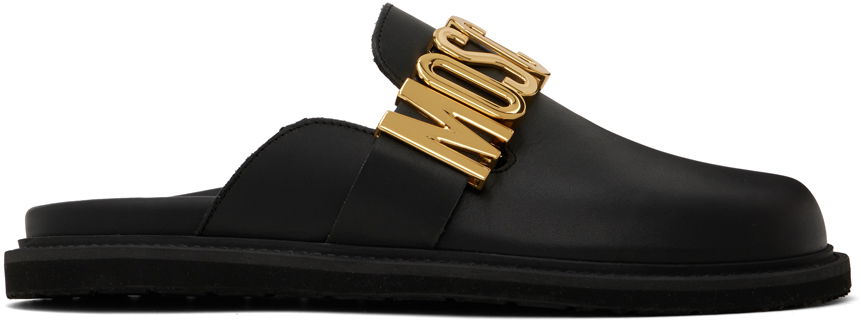 Аксесоари Moschino Moschino Lettering Logo Calfskin Mules Черно | MB10803G1LGA0000, 0