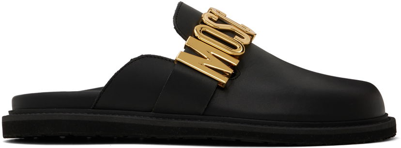 Аксесоари Moschino Moschino Lettering Logo Calfskin Mules Черно | MB10803G1LGA0000