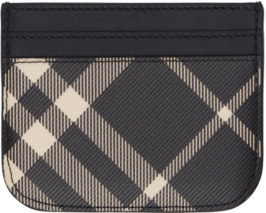 Облекло Burberry Black Check Card Holder Черно | 8095129, 1