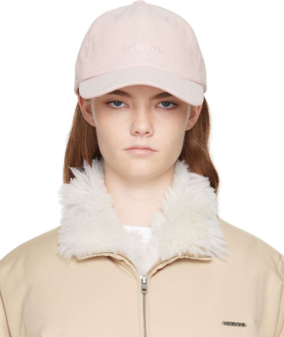 Шапка с козирка We11done Corduroy Logo Cap Розово | WD-AH2-24-406-U-PK, 0
