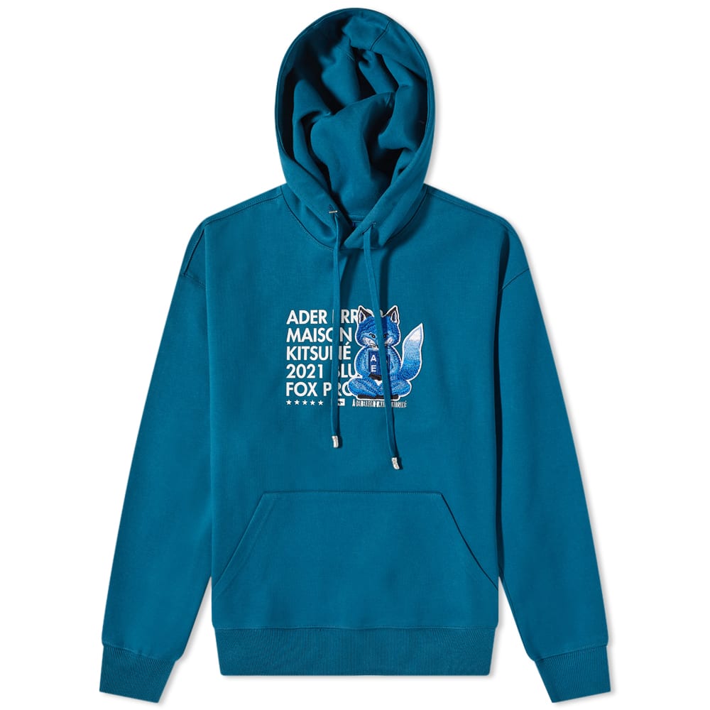 Суитчър MAISON KITSUNÉ X ADER error Meditation Fox Hoody Тюркоазено | BKKFWHD03TQ, 0