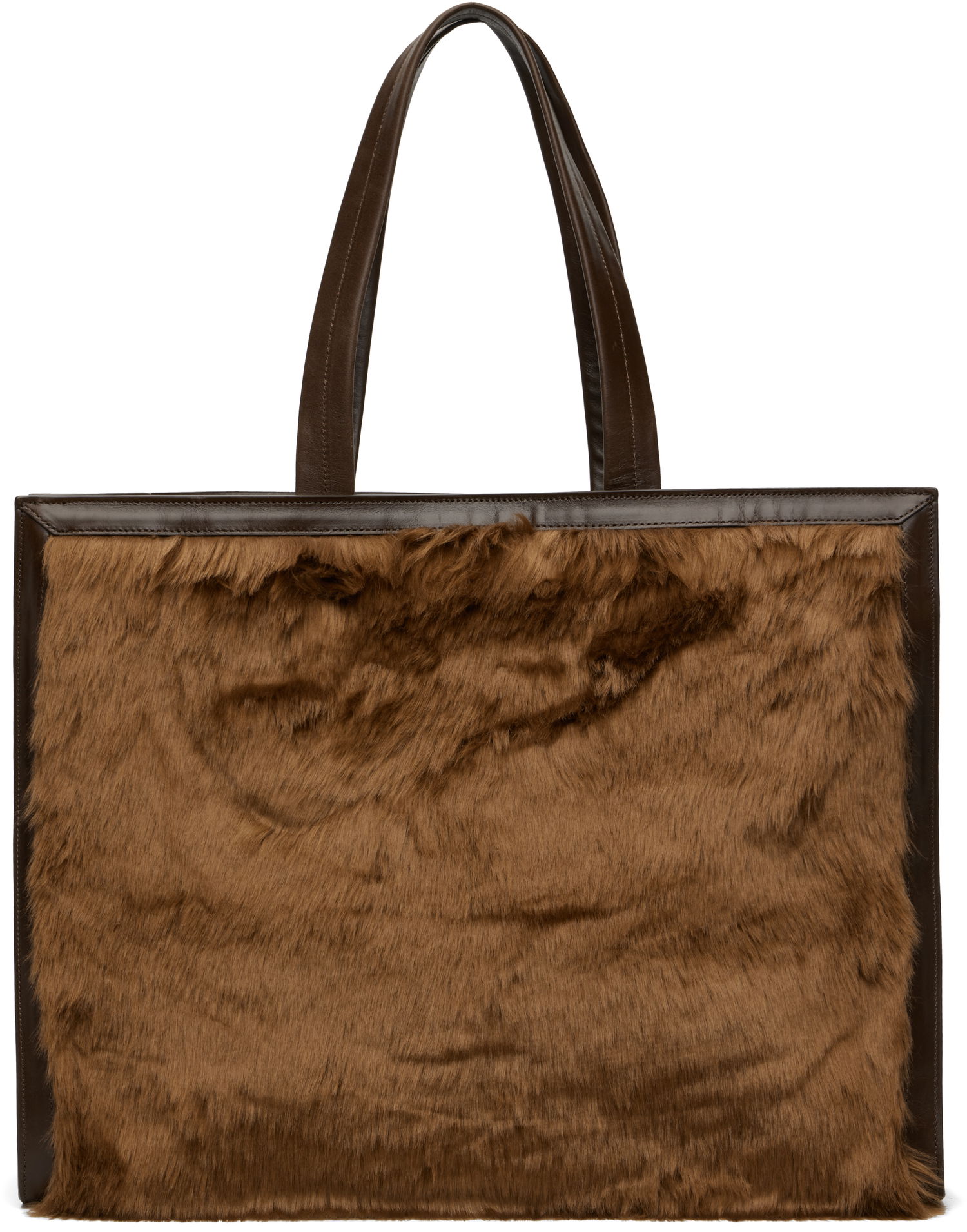 Голяма пазарска чанта Andersson Bell Andersson Bell Linus Fur Tote Bag Кафяво | aaa493u, 0