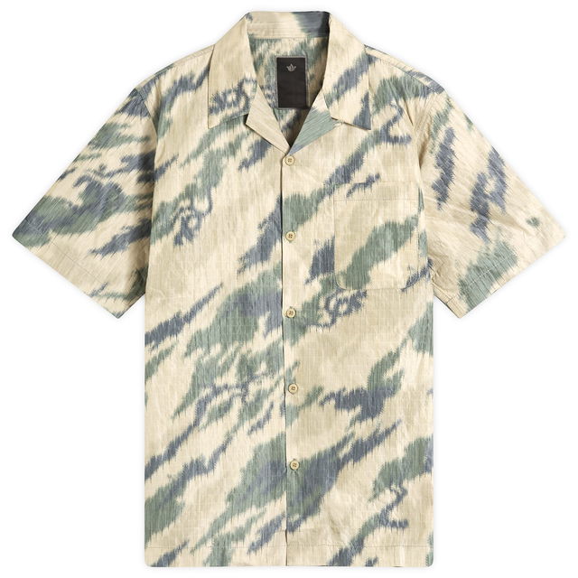 Maharishi Bonsai Camo Ripstop Camp Collar Shirt, Size Large