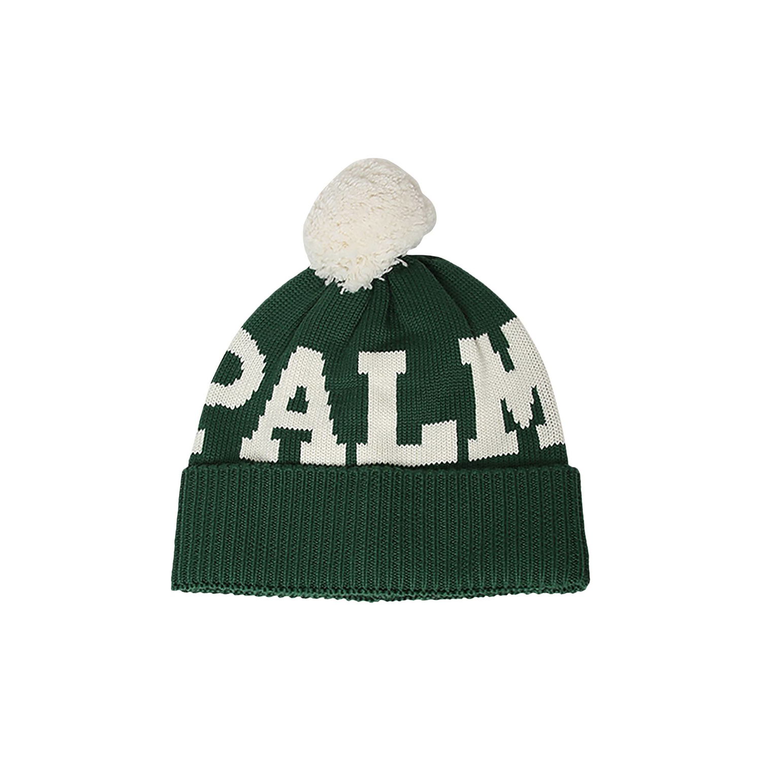 Шапка Palm Angels Logo Pompon Beanie Зелено | PWLC011F22KNI0015501, 1