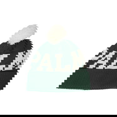 Шапка Palm Angels Logo Pompon Beanie Зелено | PWLC011F22KNI0015501, 1