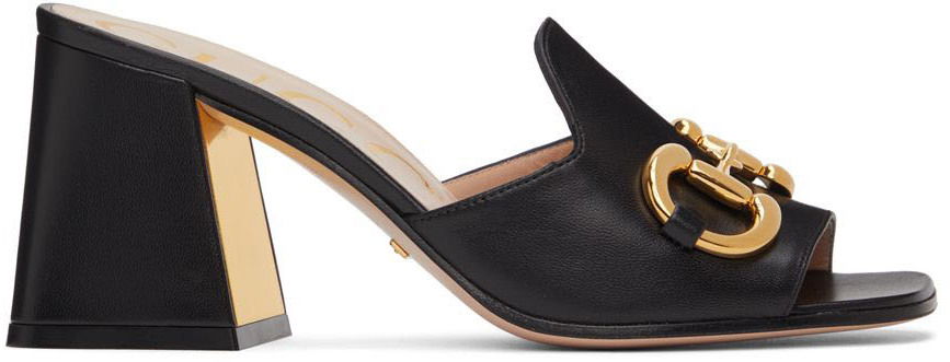 Кецове и обувки Gucci Horsebit Heeled Sandals "Black" Черно | 655412 BKO00, 0