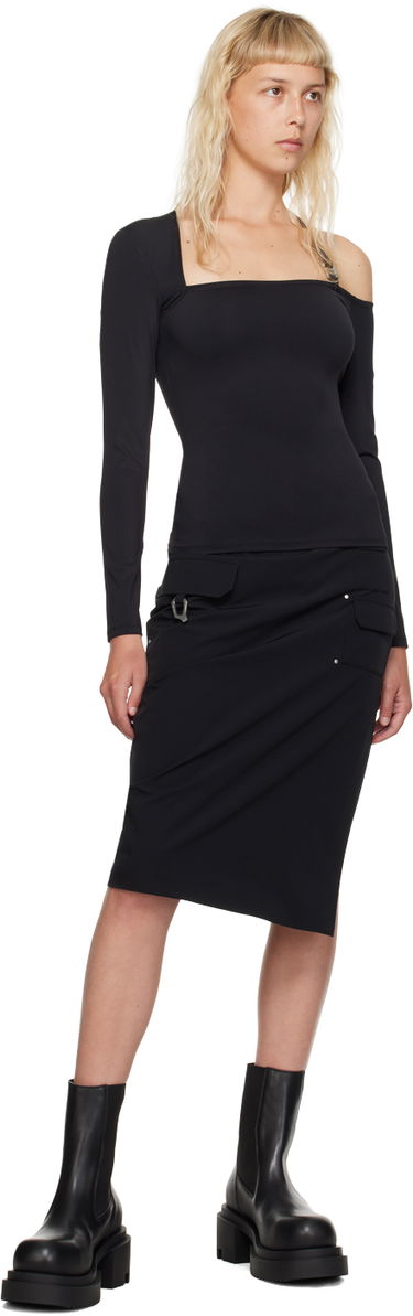 Тениска HELIOT EMIL One Shoulder Long Sleeve T-Shirt Черно | HE_W_13_026_P04_BLK01, 3