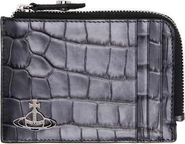 Портфейл Vivienne Westwood Vivienne Westwood Embossed Leather Zip Card Holder Сиво | 54020008U-L00A2-, 0