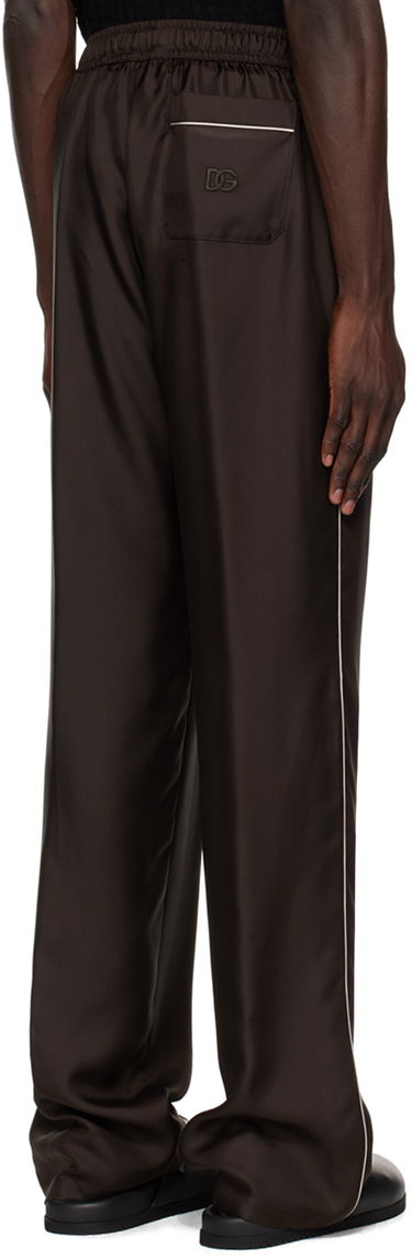 Панталони Dolce & Gabbana Silk Lounge Pants Кафяво | GVRMAZFU1S4, 2