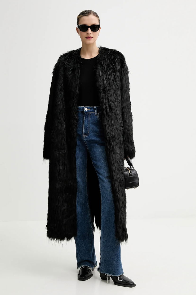 Палта STAND STUDIO Carolina Long Faux Fur Coat Черно | 66577.9414