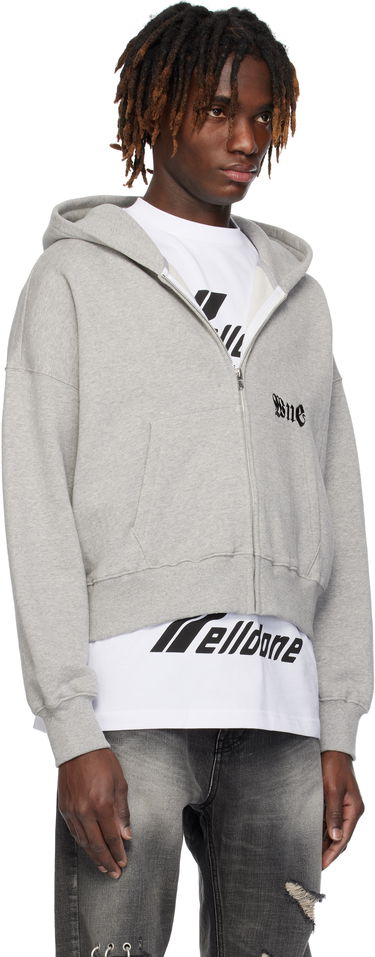 Суитчър We11done We11done Logo Zip-Up Cropped Hoodie Сиво | WD-TJ0-25-815-U-MG, 1