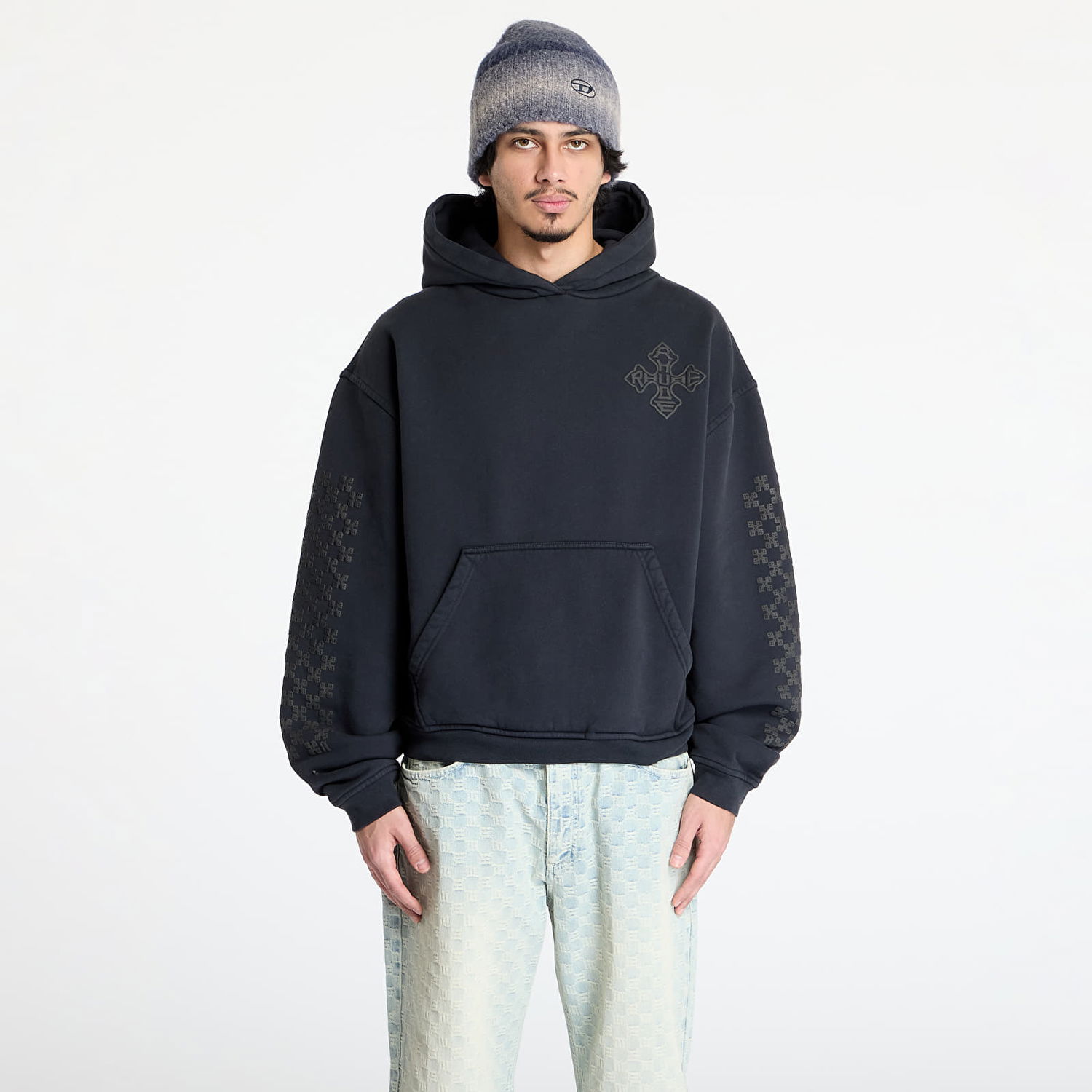Суитчър Rhude Rhude Cross Logo Vintage Hoodie Черно | RHPS25HO020122306, 0