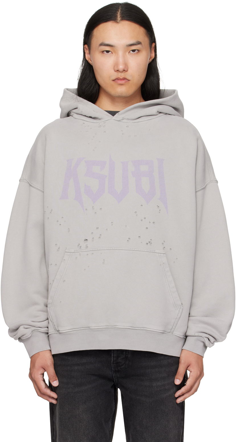 Суитчър Ksubi Blasted Hoodie Сиво | MFA25FL005