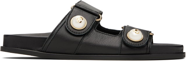 Fayence Pearl-Embellished Leather Flat Sandals