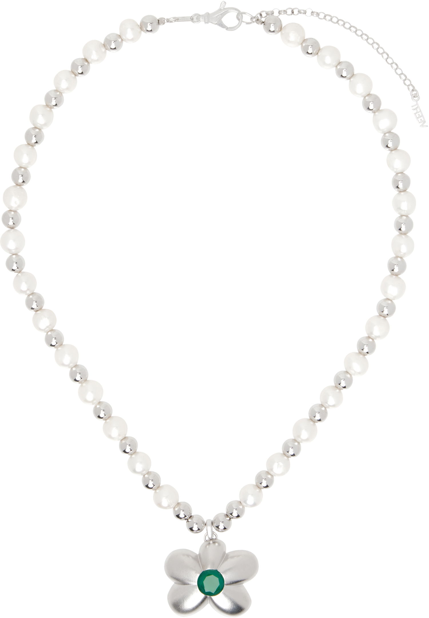 Колие VEERT Flower Bead Chain Necklace Металик | CA04RH-WG, 0