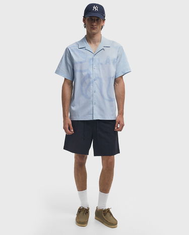 Къси панталони ØLÅF Cotton Linen Drawstring Shorts Тъмно синьо | M210402-NAVY, 2