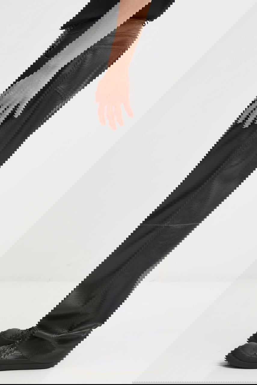 Панталони Maison Margiela MM6 Maison Margiela Faux Leather Wide Leg Pants Черно | SH2LA0045.M35455.900, 1