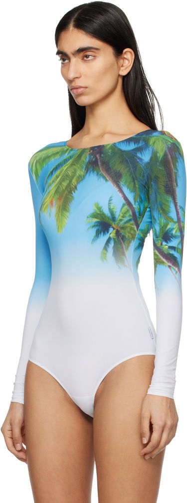 боди Maison Margiela MM6 Maison Margiela Archive Print Long Sleeve Bodysuit Синьо | S52NA0071 M20083, 3