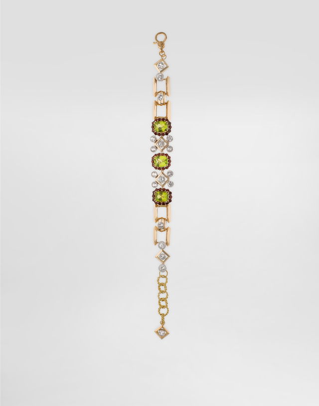 Dolce & Gabbana Peridot and Crystal Embellished Chain Bracelet