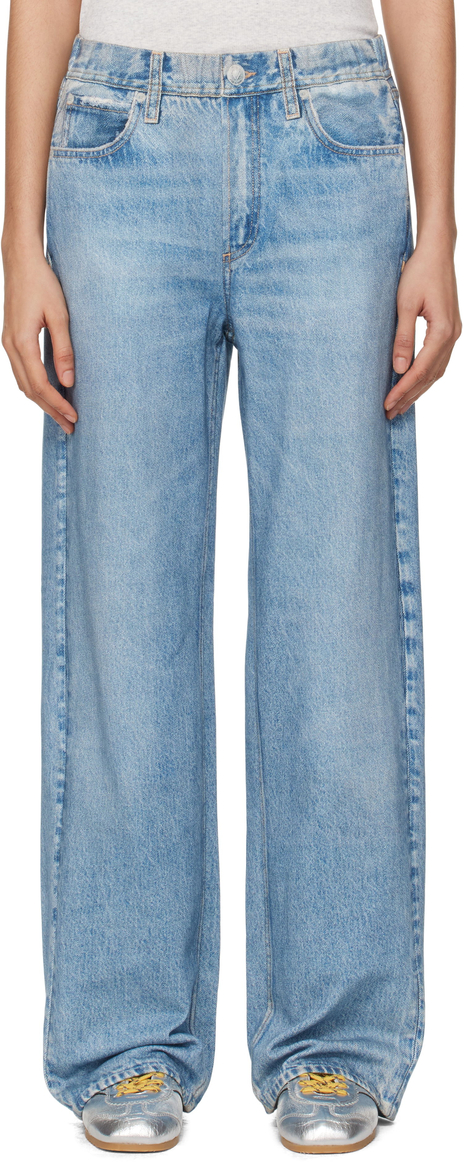 Дънки rag & bone Miramar Terry Wide-Leg Lounge Pants Синьо | WCW24F70028202, 0