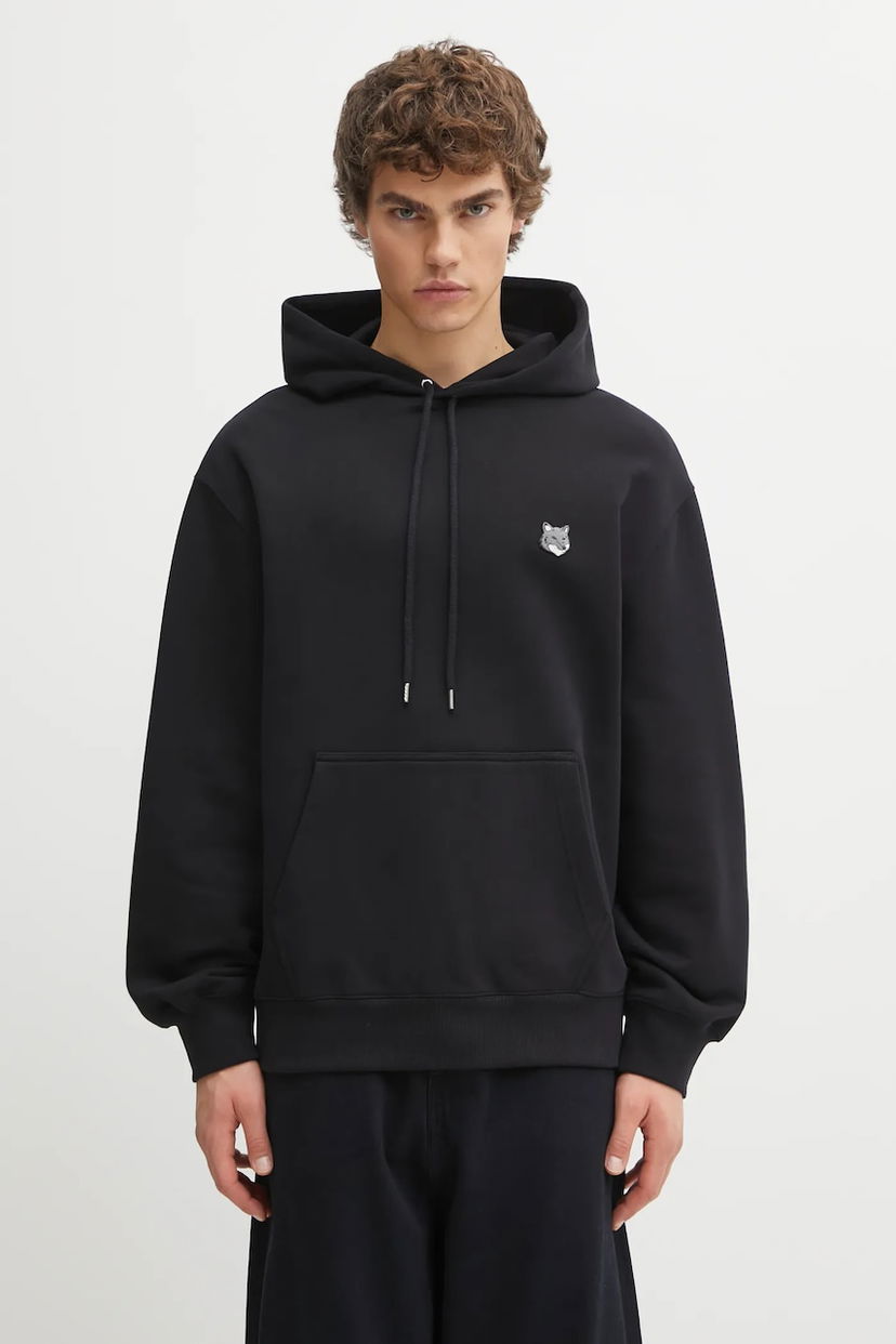 Суитчър MAISON KITSUNÉ Fox Head Comfort Plain Hoodie Черно | PM00703KM0341