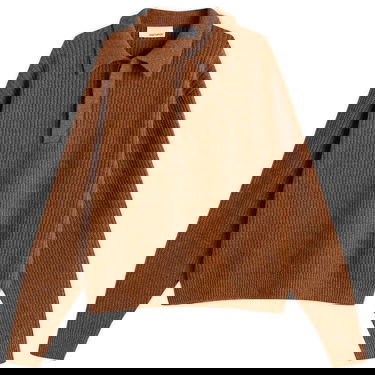 Пуловер sage NATION Boxy Knit Polo Кафяво | S098-SPR, 0