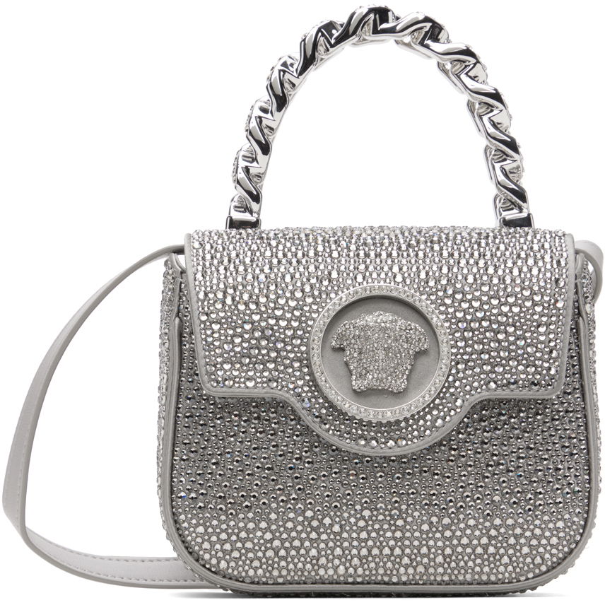 Дамска чанта Versace Silver Crystal 'La Medusa' Mini Bag Металик | 1003016_1A06487, 0