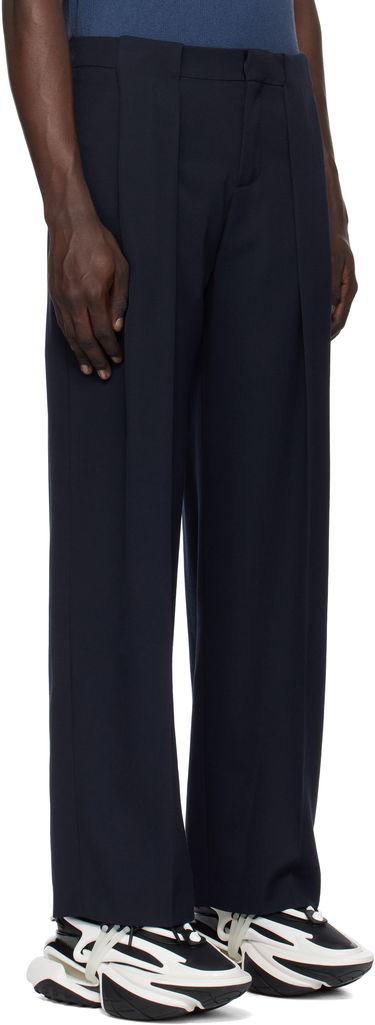 Панталони Balmain Balmain Pleated Trousers Тъмно синьо | EH1PQ305WC09, 1