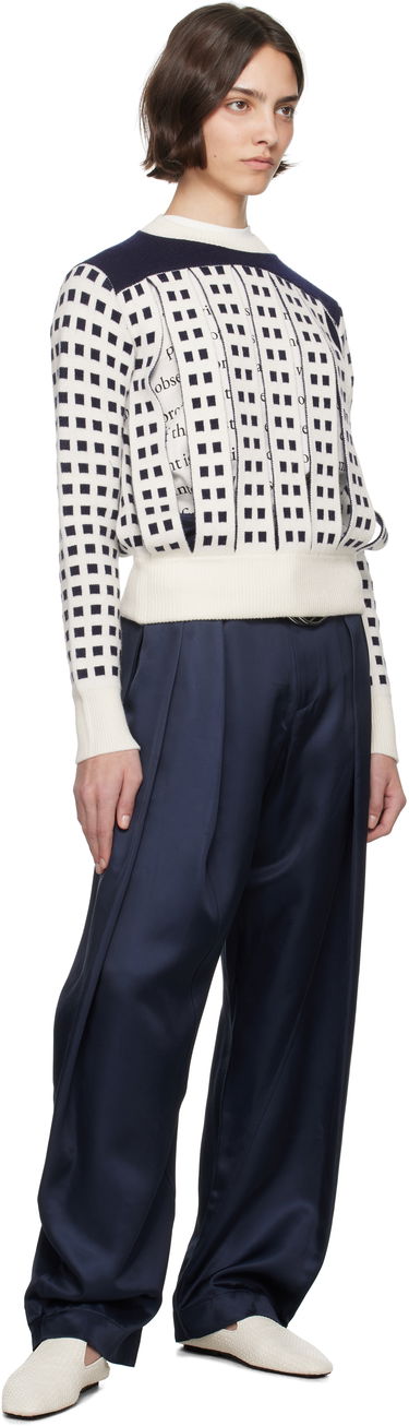Пуловер JW Anderson JW Anderson Jacquard Panel Slit Sweater Бяло | KW1410-YN0438, 3