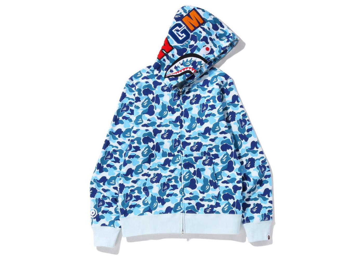 Суитчър BAPE ABC Camo Shark Full Zip Hoodie Синьо | 1J30-115-007, 0