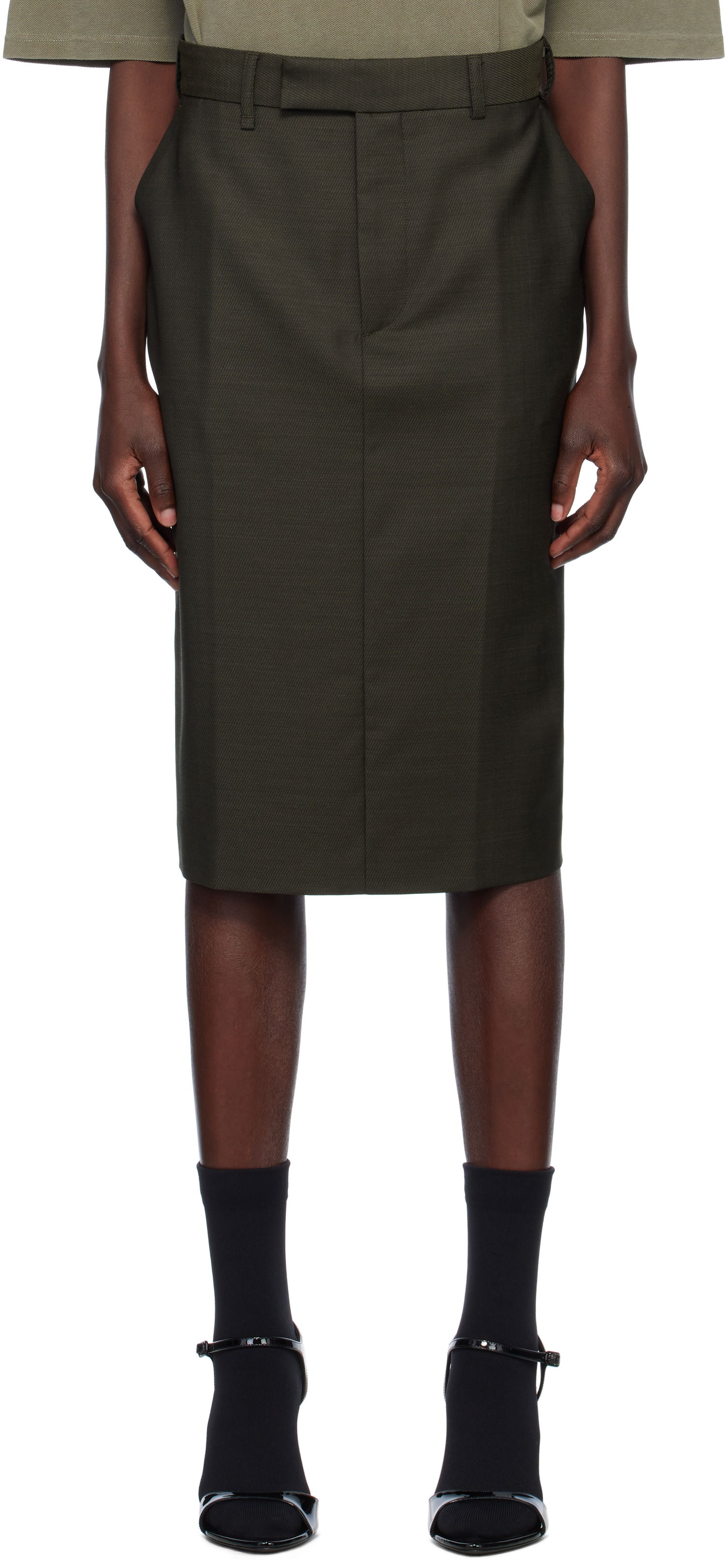 Пола Martine Rose Jockstrap Midi Skirt Зелено | 365WT10414, 0