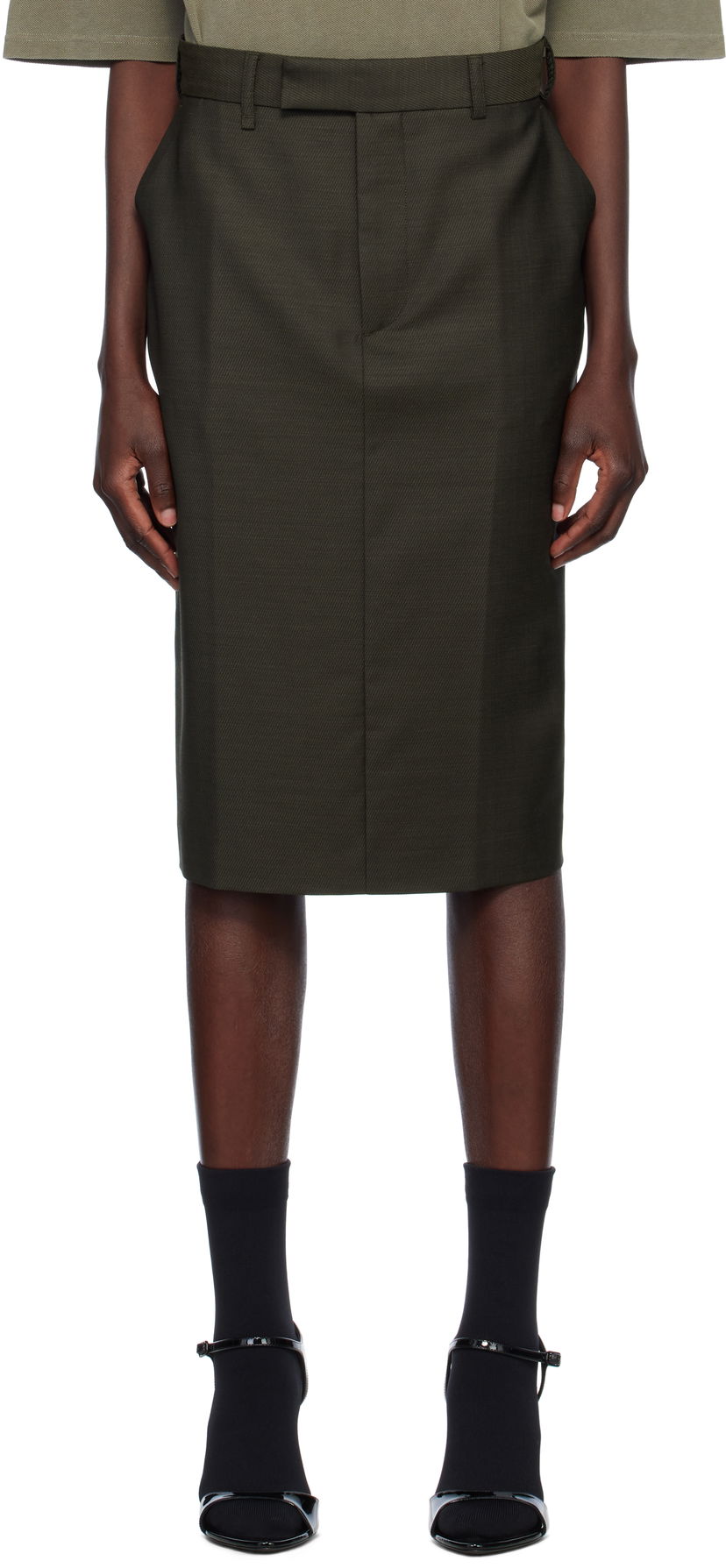 Пола Martine Rose Jockstrap Midi Skirt Зелено | 365WT10414