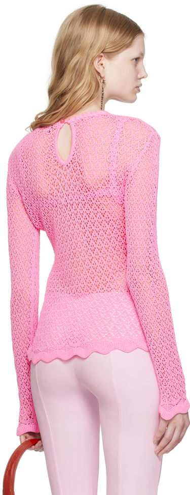 Пуловер Blumarine Pink Scalloped Sweater Розово | P344M026A, 2