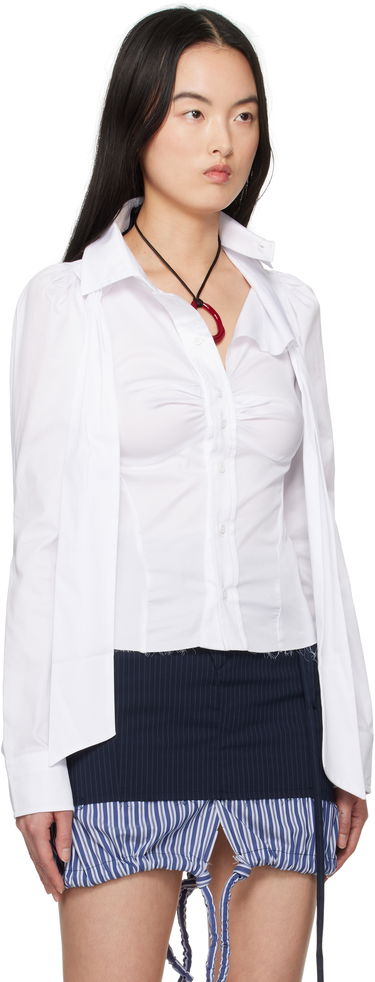 Риза Ottolinger Ottolinger Deconstructed Lavallière Shirt Бяло | 11140021101, 1
