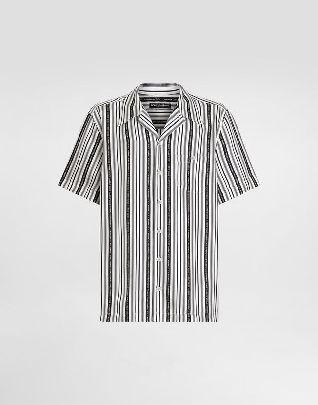 Dolce & Gabbana Silk Logo Stripe Shirt