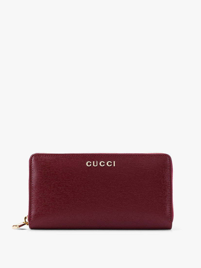 Портфейл Gucci Burgundy Textured Leather Zip Around Wallet Бургунди | 7726420OP0T6207