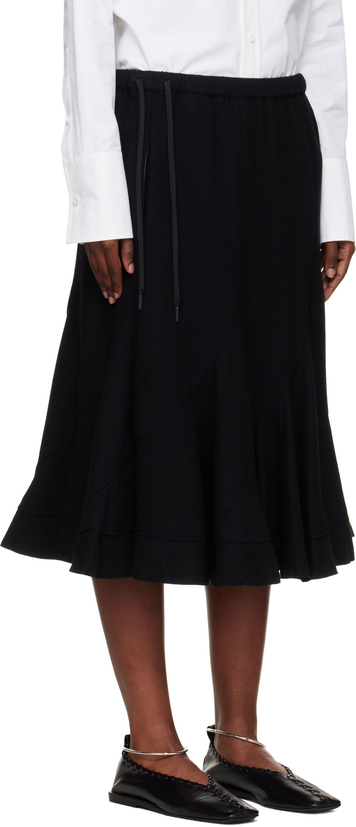 Пола Yohji Yamamoto Yohji Yamamoto Eringi Midi Skirt Черно | FM-S50-102, 1