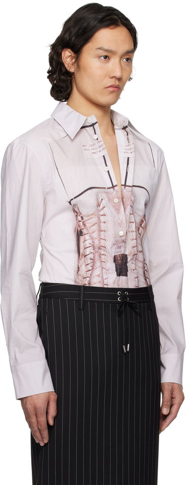 Риза Jean Paul Gaultier Jean Paul Gaultier Trompe-L'Œil Corset Print Shirt Бяло | 25/34-F-CH096-C071-260100, 1