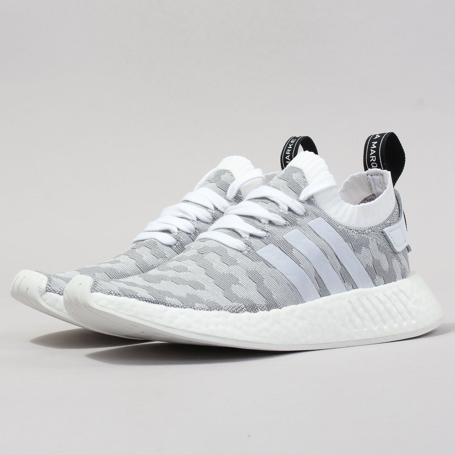 Кецове и обувки adidas Originals NMD_R2 Primeknit "White Black Pink" W Сиво | BY9520, 1