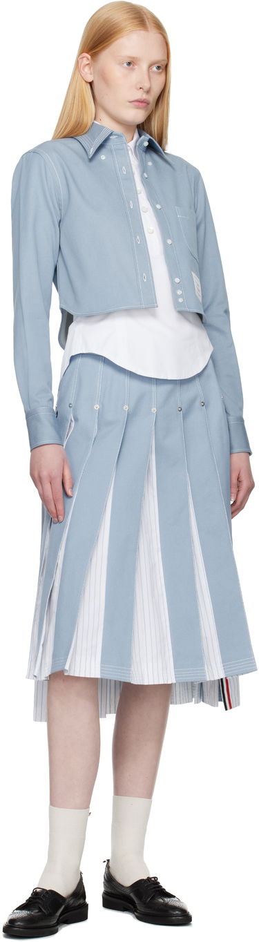 Пола Thom Browne Thom Browne Pleated Denim Midi Skirt Синьо | FGC441U-F0950, 3