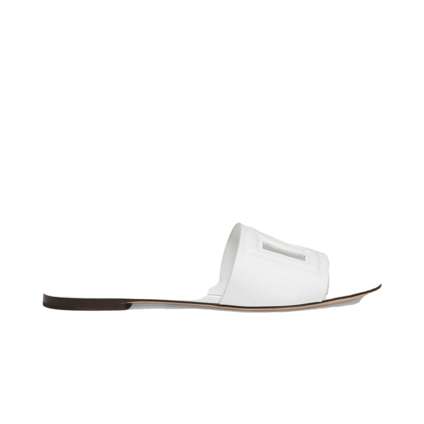 Кецове и обувки Dolce & Gabbana Calfskin Sliders and Mules Бяло | CQ0436AY32980001