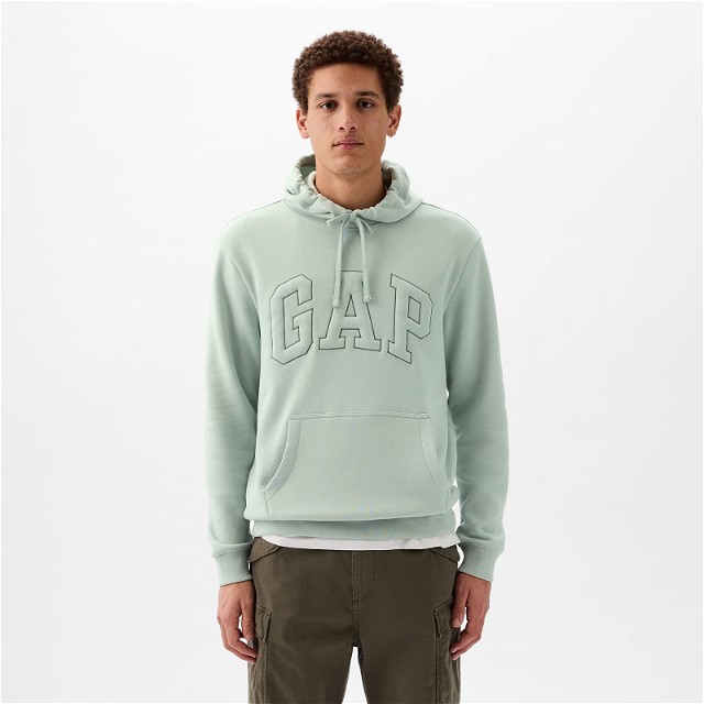 Pullover Puff Logo Hoodie Frothy Aqua