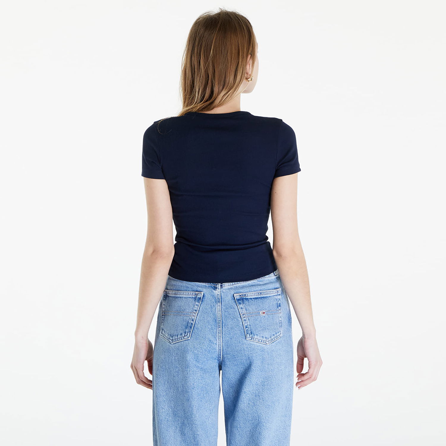 Тениска Tommy Hilfiger Slim Badge Ribbed Tee Dark Night Navy Черно | DW0DW17881 C1G, 1