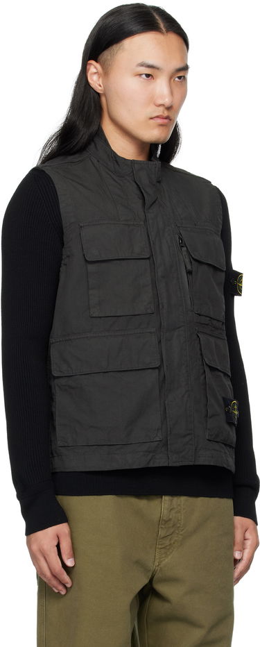 Жилетка Stone Island Stone Island Canvas Weave Organic Cotton Vest Черно | K2S15 G100001 S0240, 4