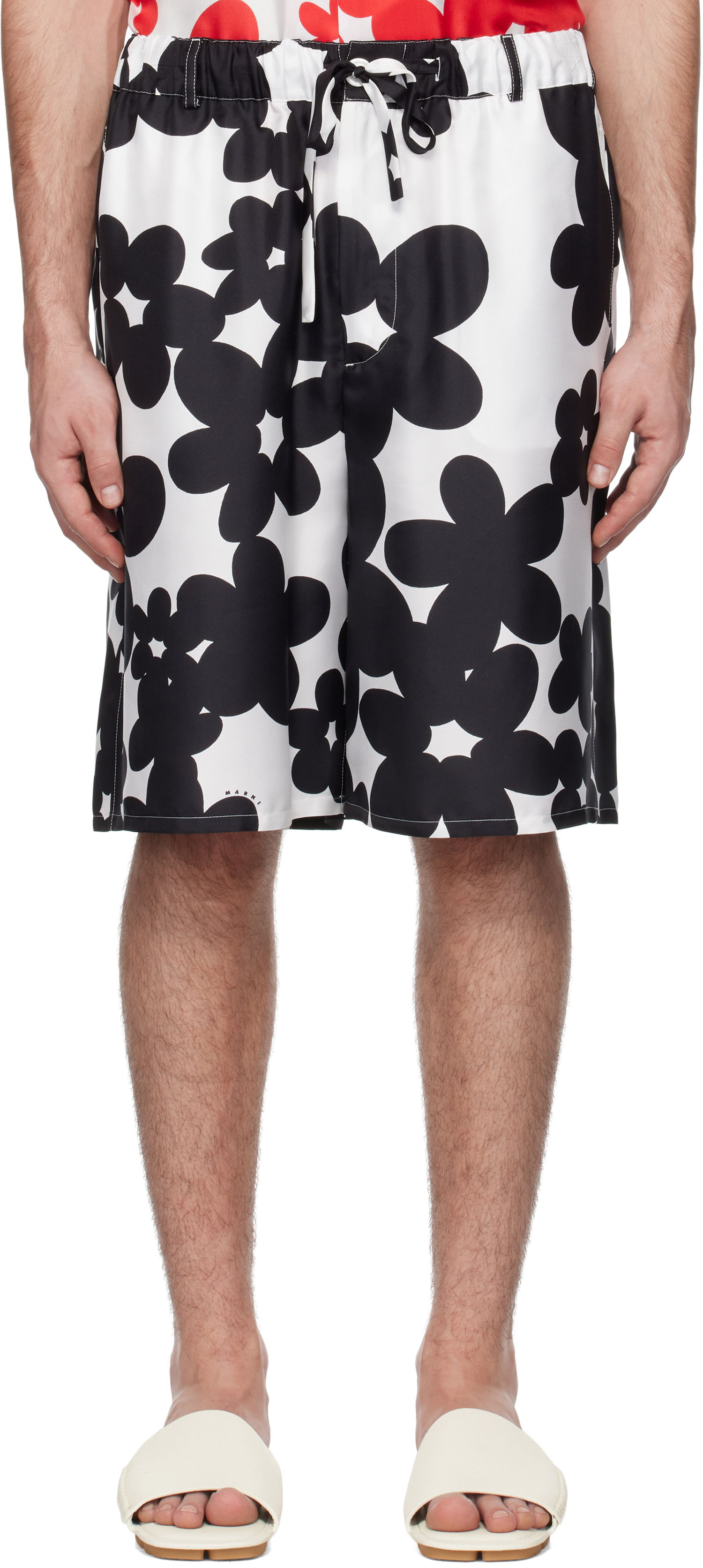 Къси панталони Marni Marni Dillies Print Silk Bermuda Shorts Бяло | PUMU0291A1 UTSG26, 0