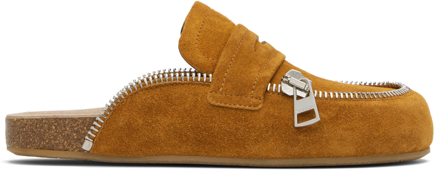 Кецове и обувки JW Anderson Biker Suede Slip-On Loafers Кафяво | LF0071-LA0240, 0