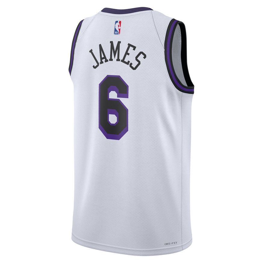 Фланелка Nike Dri-FIT NBA LeBron James Los Angeles Lakers City Edition 2022 Swingman Jersey Бяло | DO9597-101, 1