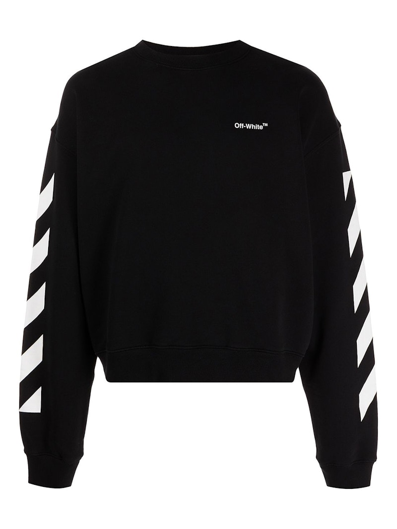 Суитчър Off-White Diagonal Helvetica Oversized Sweatshirt Черно | OMBA058C99FLE0011001, 0