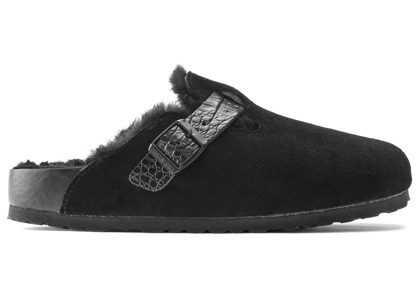 Кецове и обувки Birkenstock Boston Shearling Suede Черно | 1021009/1021082, 0