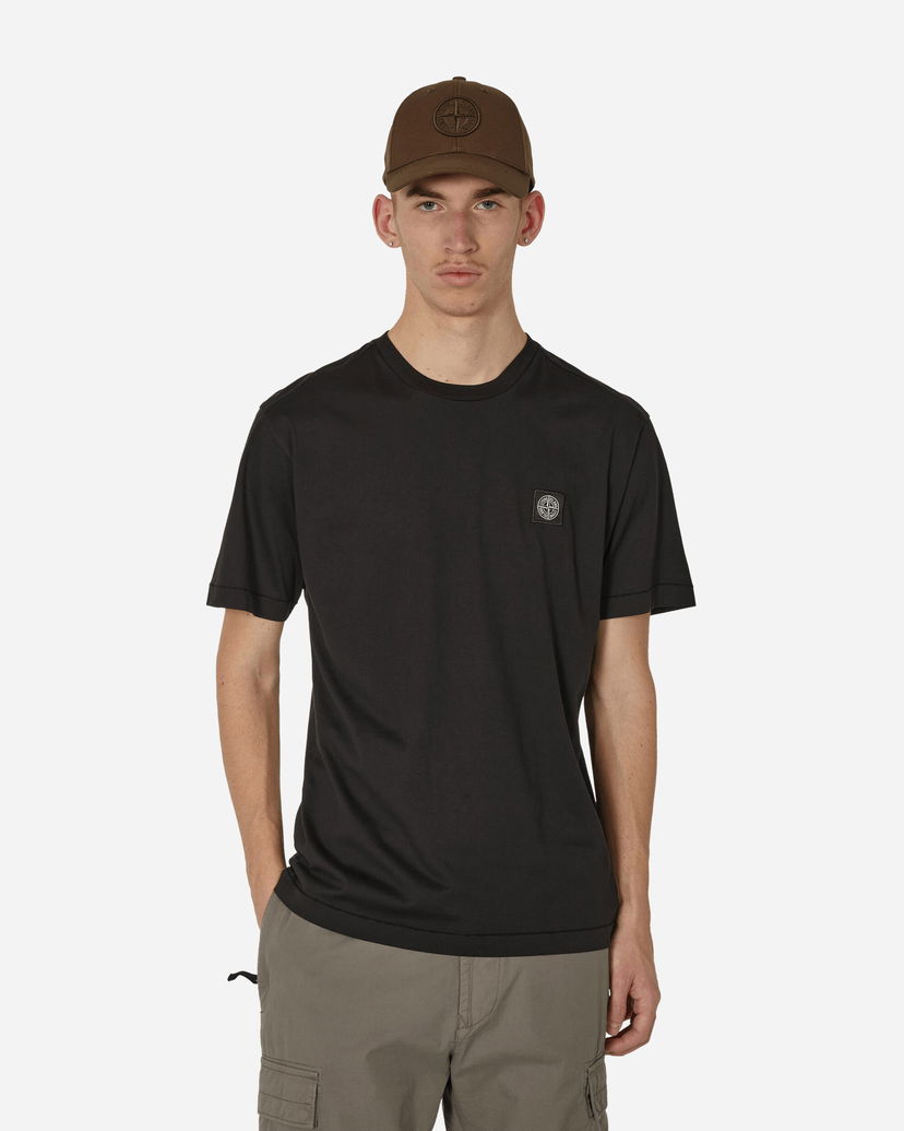 Тениска Stone Island Garment Dyed Logo T-Shirt Черно | 801524113 A0029